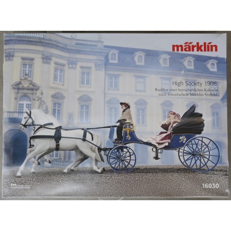 Märklin 16030 High Society koets 1908 met porceleinen paarden en Heidi Ott poppen