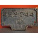 Gietijzeren nummerplaat spoorwegwagon schild 422.744 Belgische Spoorwegen 1946
